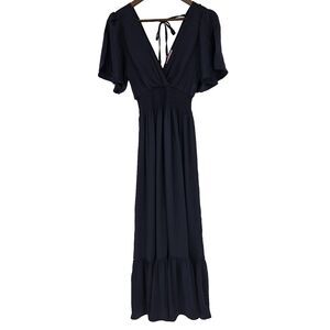 Le Dressing By Boubou Victorian Maxi Dress 12 Tiered Deep V Neck